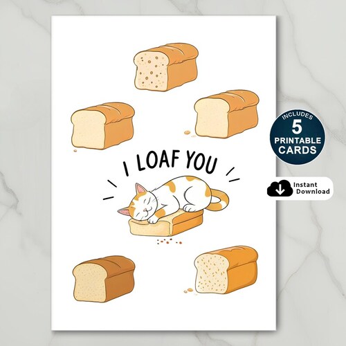 I Loaf You Cat Love Anniversary Card