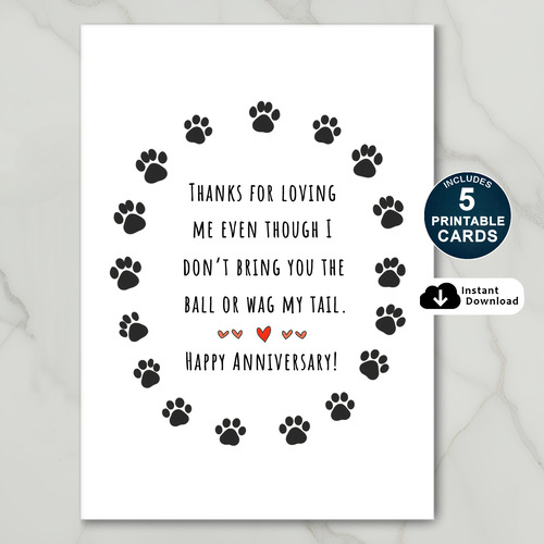 Dog Lovers Anniversary Card