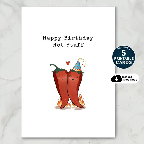 Happy Birthday Hot Stuff Card For Her