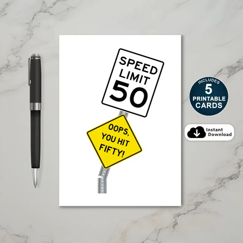 Oops You Hit 50 Birthday Card Printable