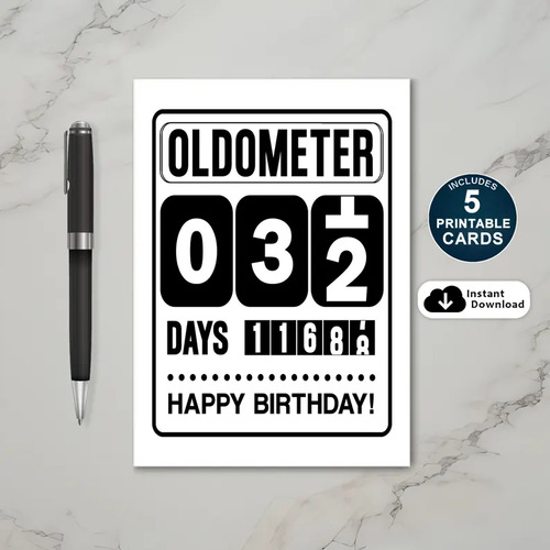 Printable 32nd Birthday Oldometer Card