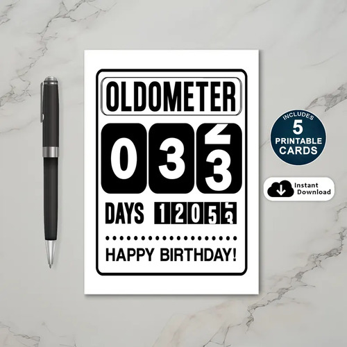 Printable 33rd Birthday Oldometer Card