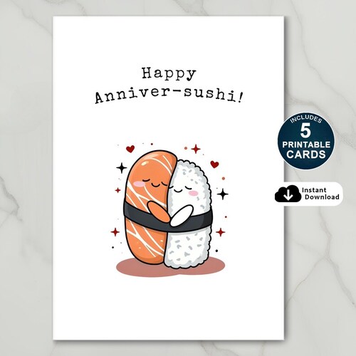 Cute Sushi Anniversary Card