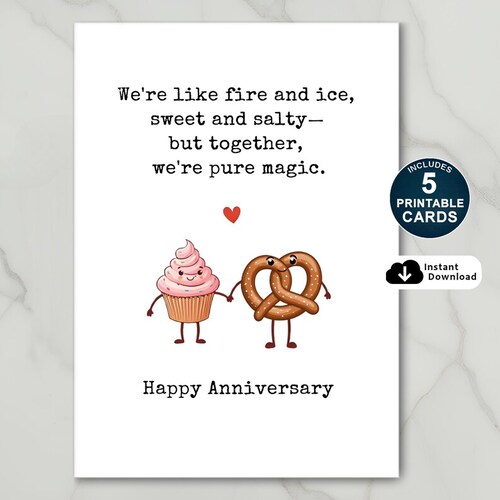 Sweet and Salty Funny Anniversary Card